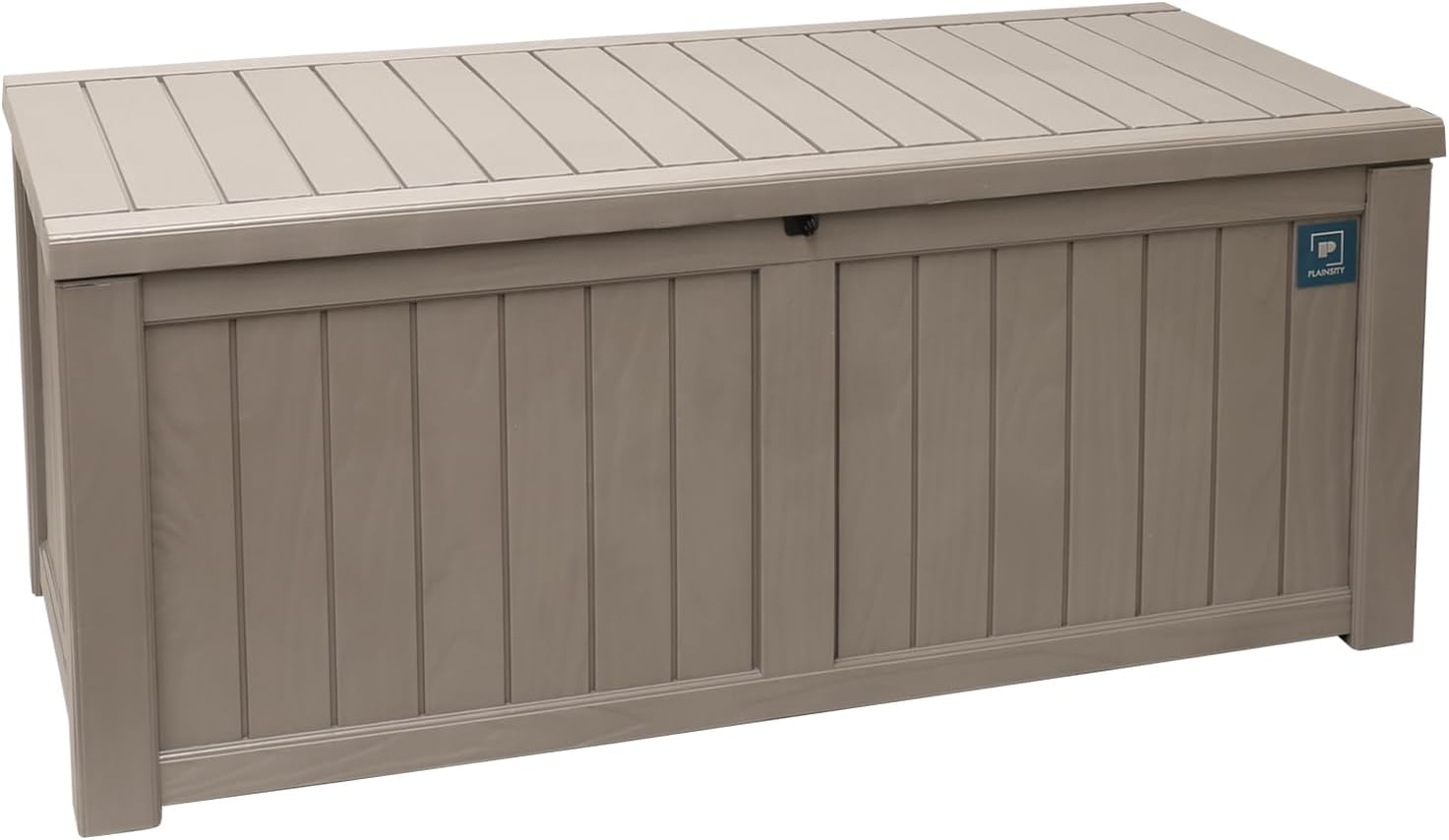 Caja grande de 120 galones, caja de almacenamiento de resina para exteriores, contenedor impermeable con cerradura para cojín de patio, muebles de