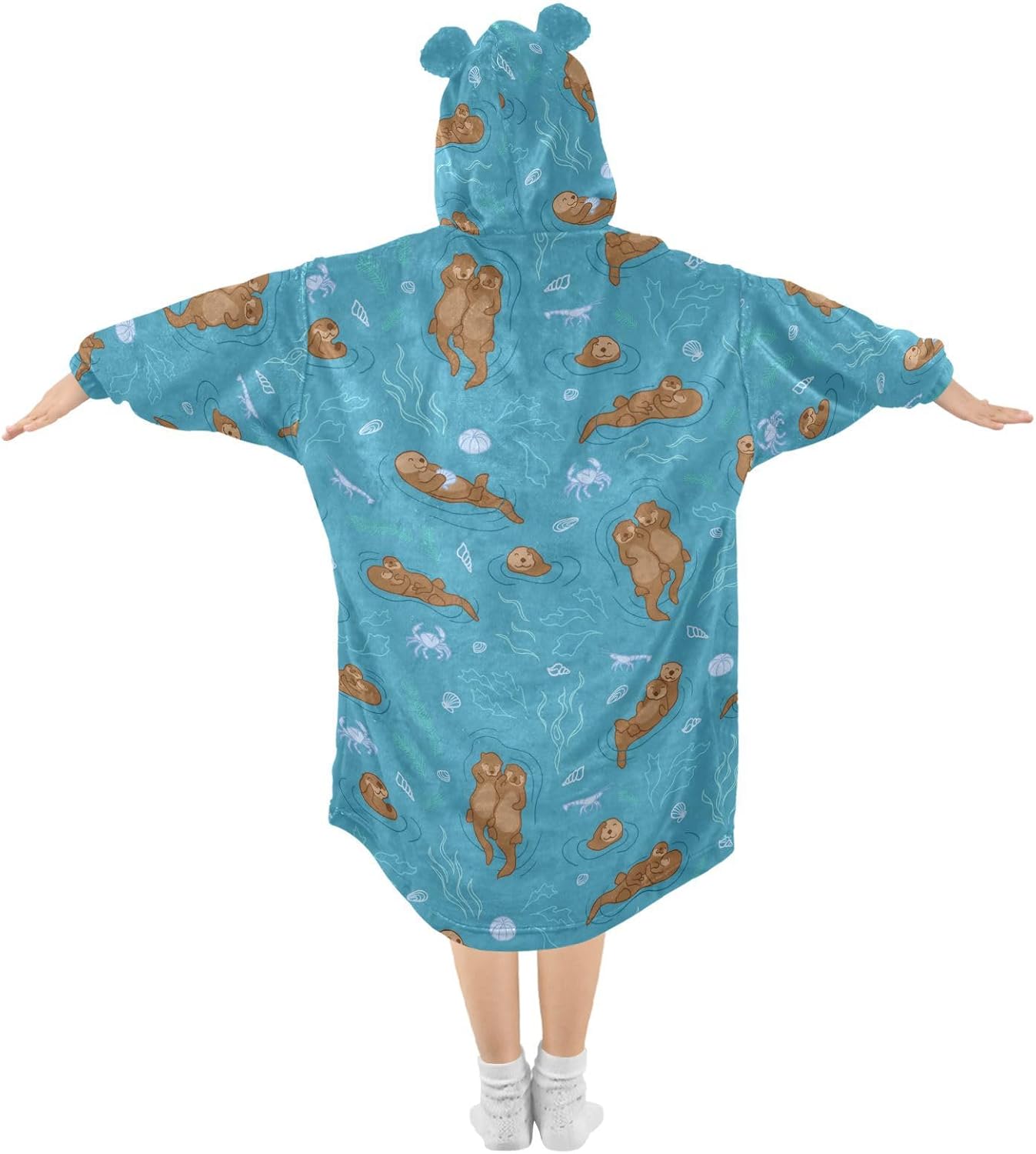 Wearable Blankets for Kids, Soft Warm Cozy Oversized Blanket Hoodie, Gifts 3-14 Y Boys Girls Teens with Pocket