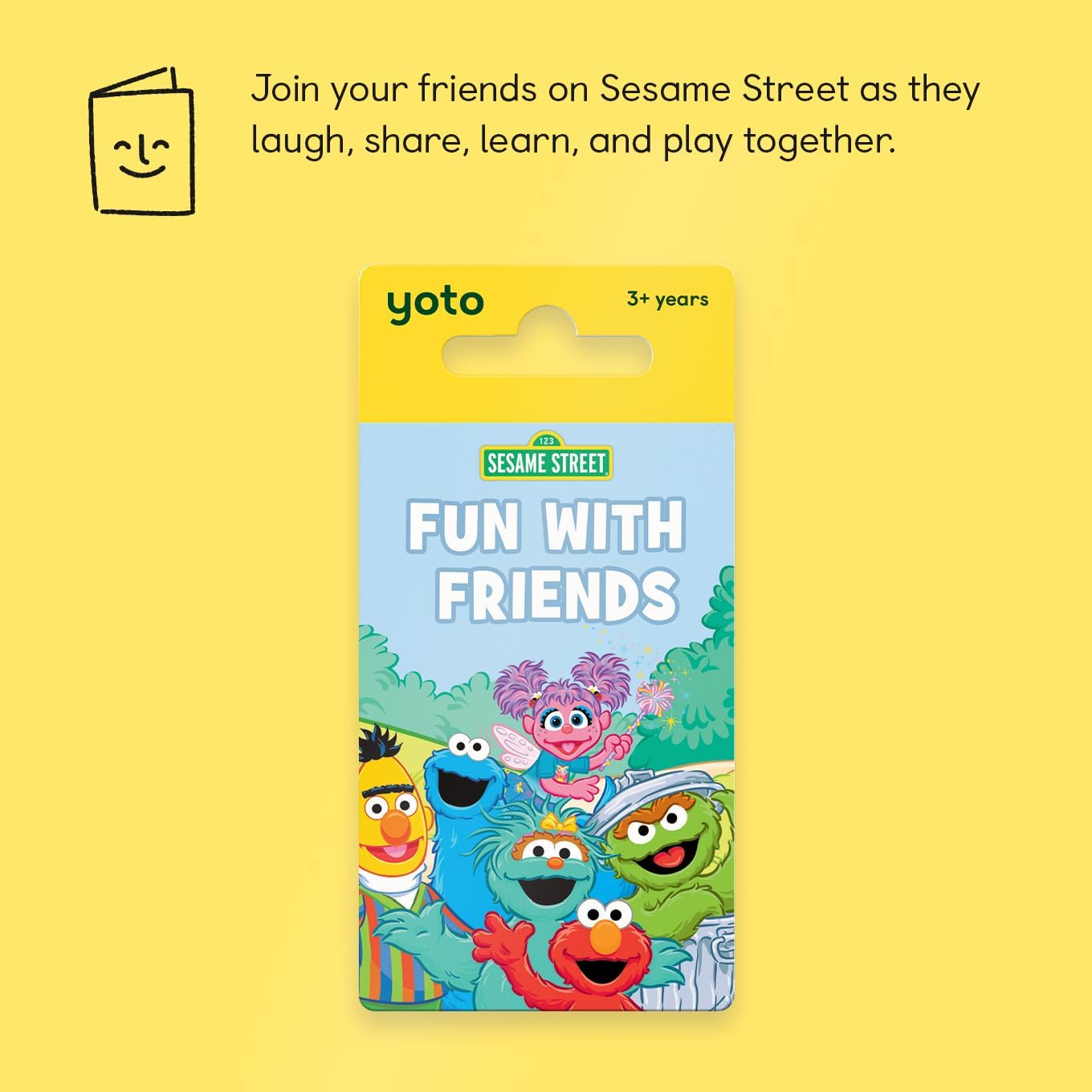Yoto Sesame Street Fun with Friends – Tarjeta de audio para niños para usar con Yoto Player y mini reproductor de audio todo en 1, escucha educativa