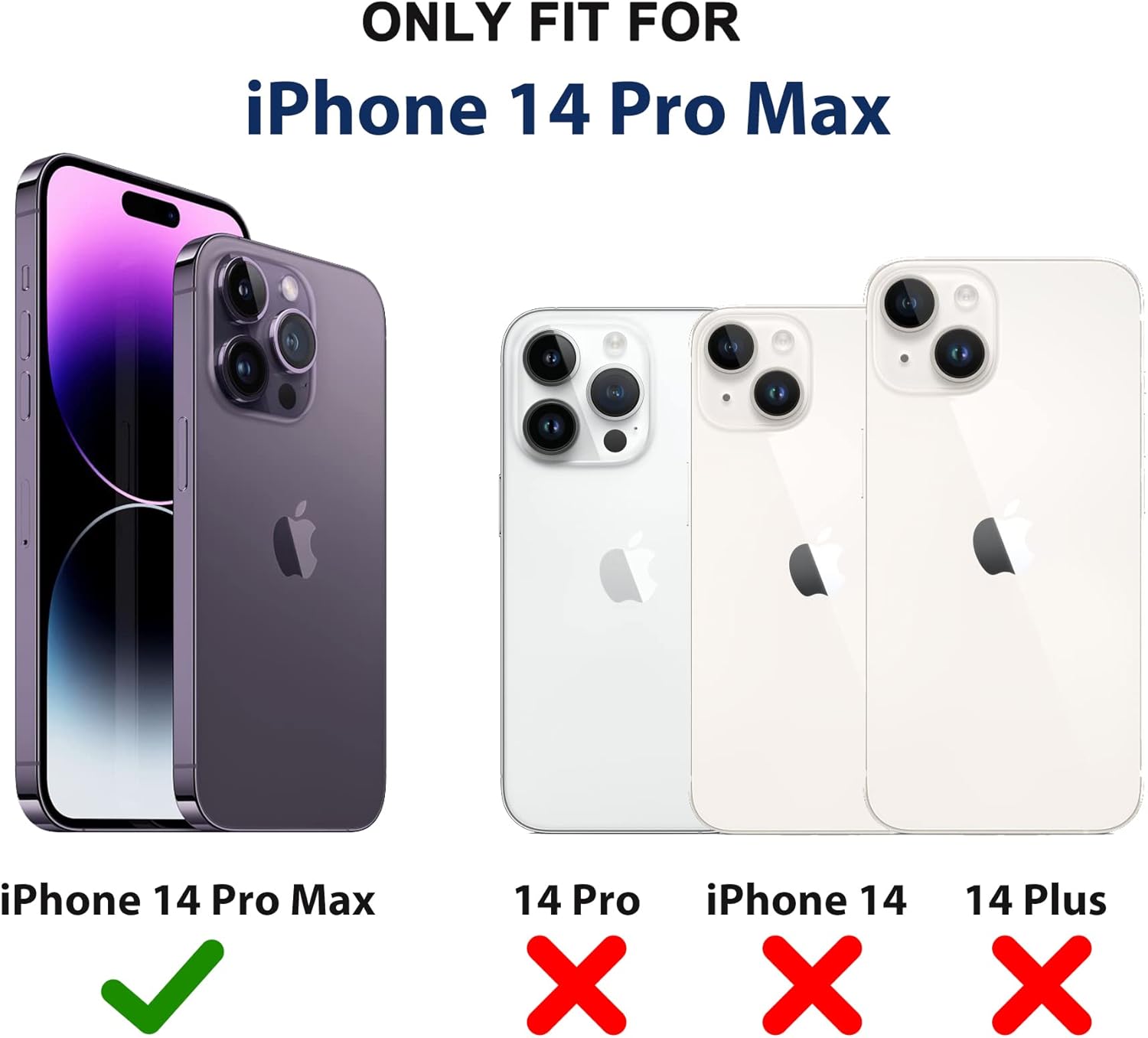 Funda para iPhone 14 Pro Max (6.7 pulgadas) con funda de clip para cinturón, 2 protectores de pantalla, resistente grado militar, cuerpo completo, a