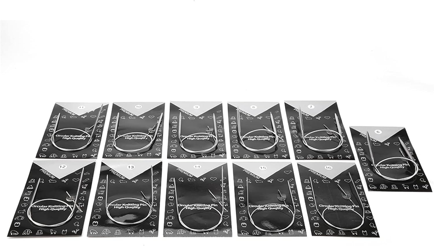 Agujas de tejer circulares circulares de 436531.5 in, agujas de tejer circulares, agujas de tejer circulares, juego de agujas de tejer artesanales,