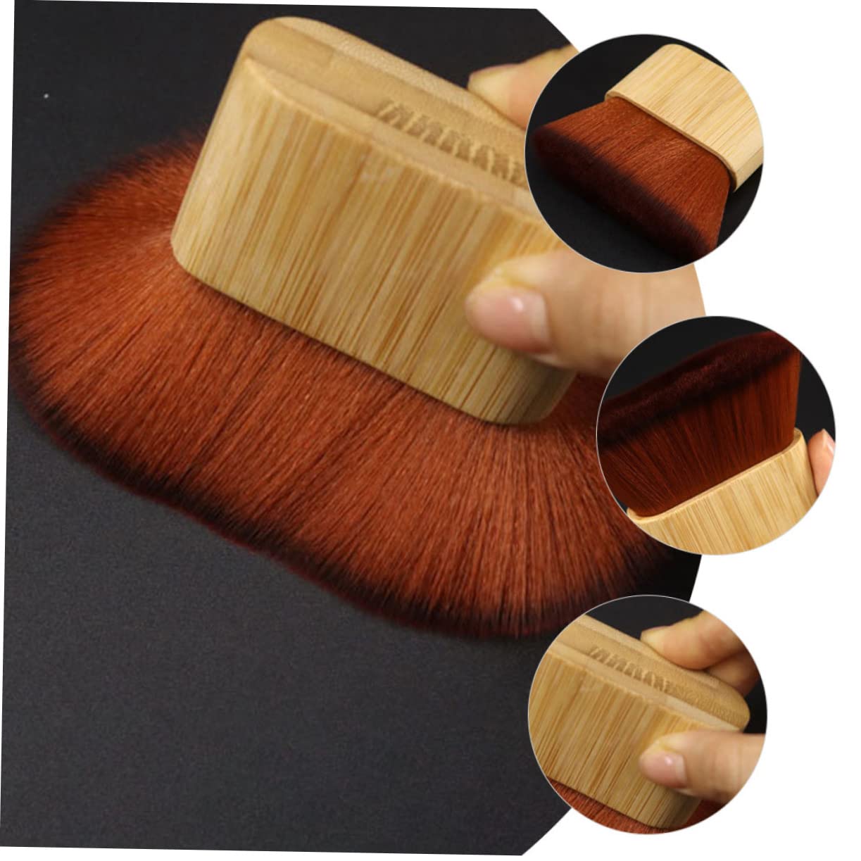 FOMIYES Cepillo de pelo para la cara, plumero de pelo suelto, plumero de cabeza, cepillo de peluquero suave, cepillo de afeitado para hombres,