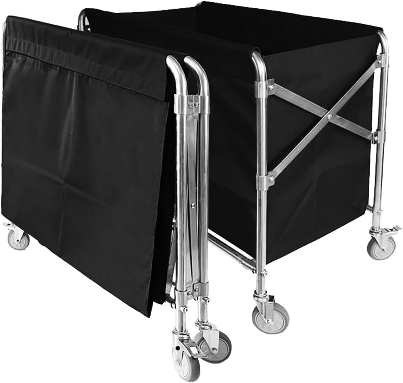 XIJIXILI Carrito de lavandería con rueda, industrial de 12 bushel (400 litros), plegable comercial, cesta grande y resistente, cesta de lavandería