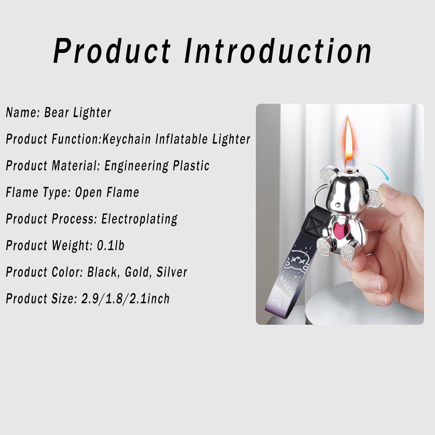 DAXXIN Lindos accesorios encendedores, compactos y portátiles de dibujos animados, llaveros geniales, encendedor de llama suave, regalos únicos para