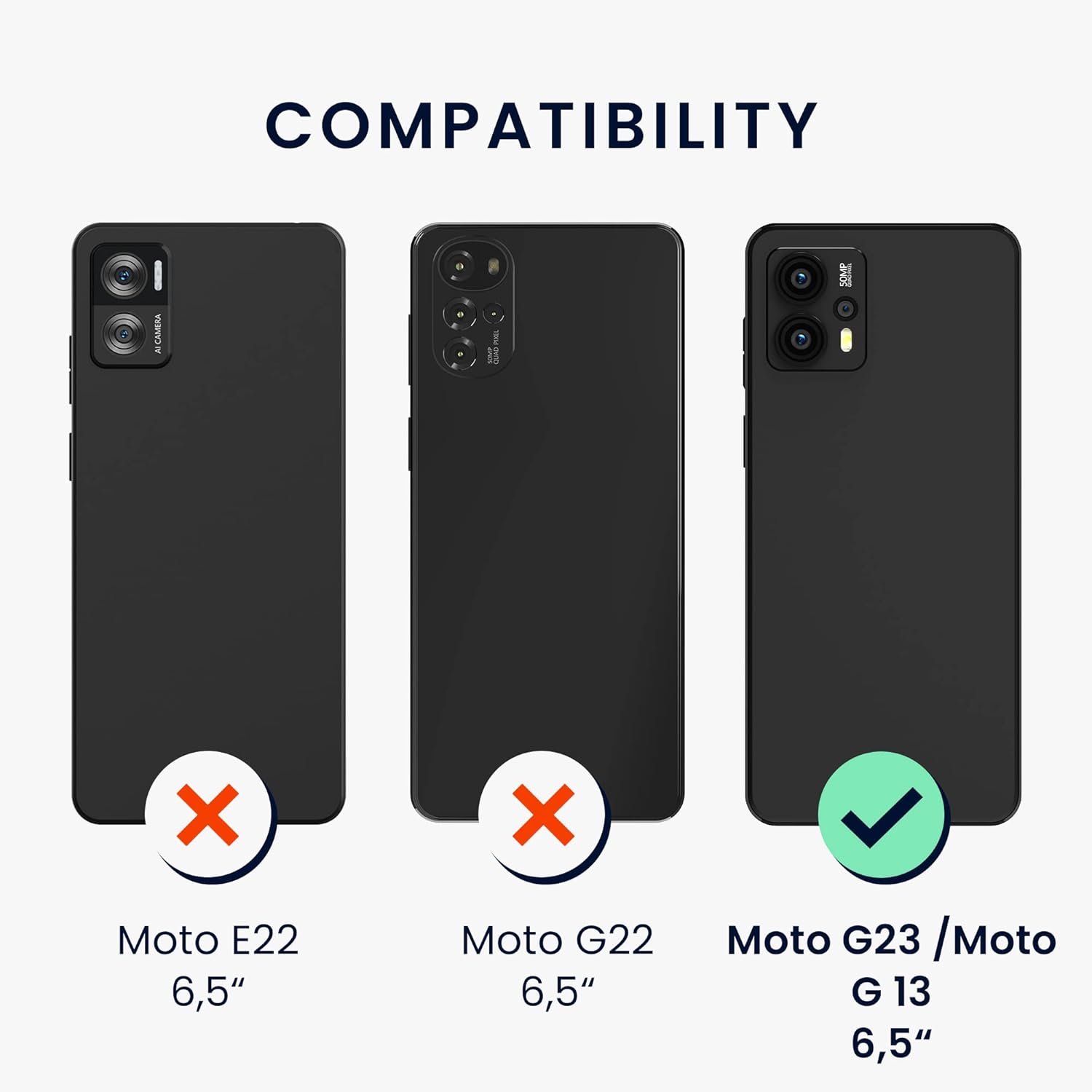 kwmobile Funda cruzada compatible con Motorola Moto G23 y Moto G13 – Magnolias RosaBlancoTransparente