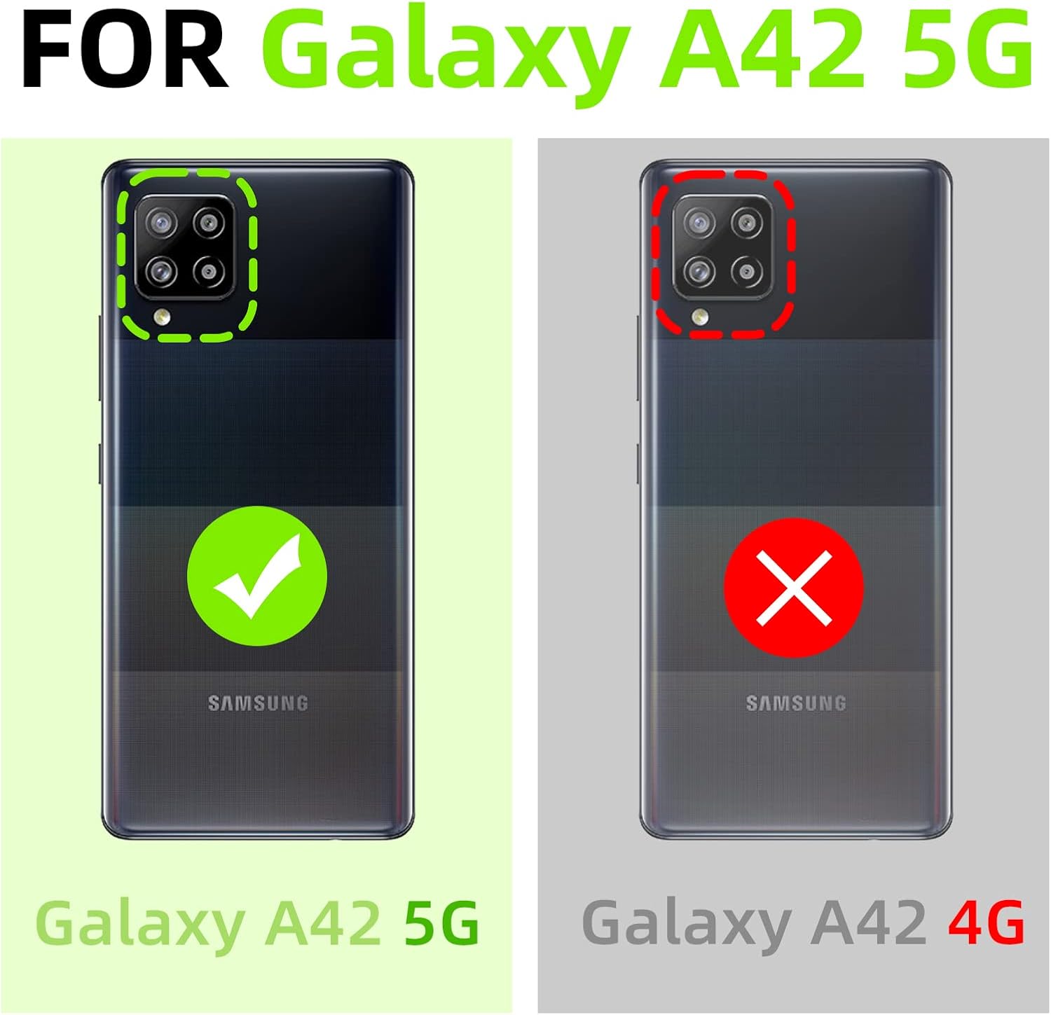 Para Samsung A42 5G Funda Telefónica, Para Galaxy A42 5G Cubierta Trasera Cuadrada Con Anillo De Diamante Correa Cordón A Prueba De Golpes Funda