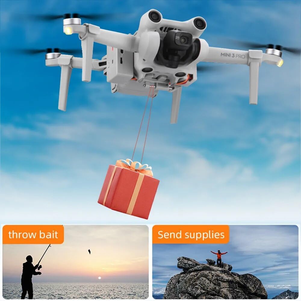 Sistema de Airdrop para D-JI MINI 3 PRO Drone Anillo de Boda Regalo Cebo de Pesca Entregar Vida Rescate Lanzador Accesorio de Liberación Rápida