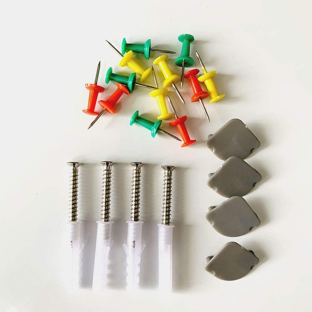 Tablero de anuncios, tablón de anuncios, tablero de mensajes, tablero de tela, tablero de notas, tablero de fieltro, gris, 36 x 48 pulgadas, marco