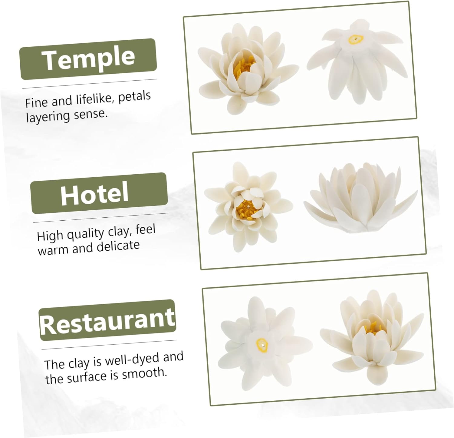 1pc Lotus – Placa de incienso decorativa para incienso, cono de porcelana, plato de incienso de cerámica, cerámica, cerámica, soporte de incienso de