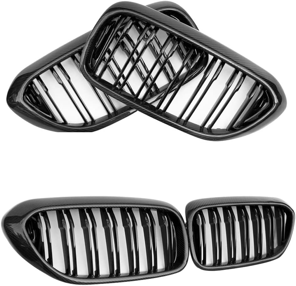 Para BMW G30 G31 5-Series 530i 540i 2017-2020 Rejilla de riñón delantera de fibra de carbono