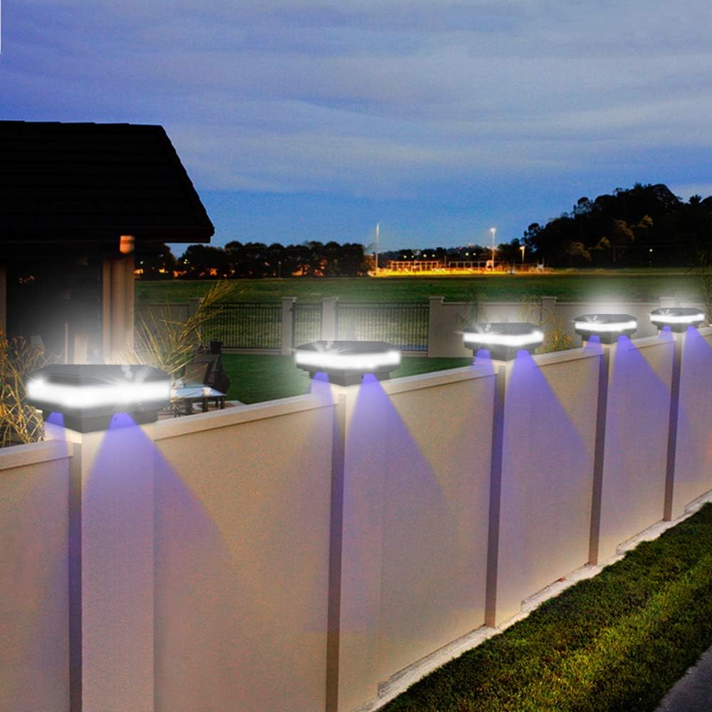 FVTLED Luces solares para exteriores, LED Flexfit con energía solar, para valla, cubierta de valla, se adapta a postes de madera de 3.5 x 3.5, 4 x