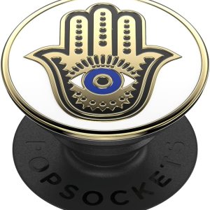 PopSockets Agarre para teléfono con soporte expandible, esmalte Hamsa Hand, blanco PopSockets Agarre para teléfono con soporte expandible, esmalte Hamsa Hand, blanco
