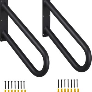Paquete de 2 pasamanos para escalones al aire libre para escaleras de 1 a 2 escalones, barandillas de montaje en pared, pasamanos en forma de U, Paquete de 2 pasamanos para escalones al aire libre para escaleras de 1 a 2 escalones, barandillas de montaje en pared, pasamanos en forma de U,