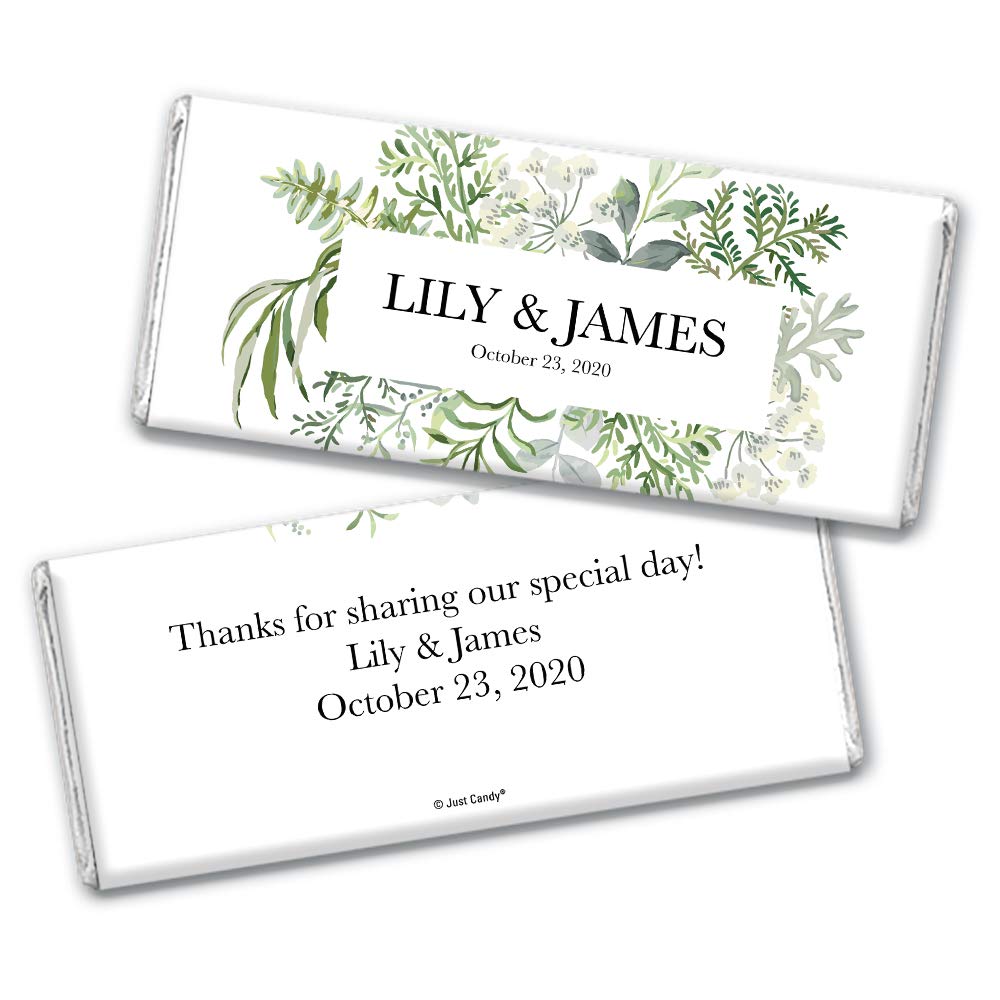 Envolturas de barra de chocolate personalizadas para recuerdos de boda (25 unidades)