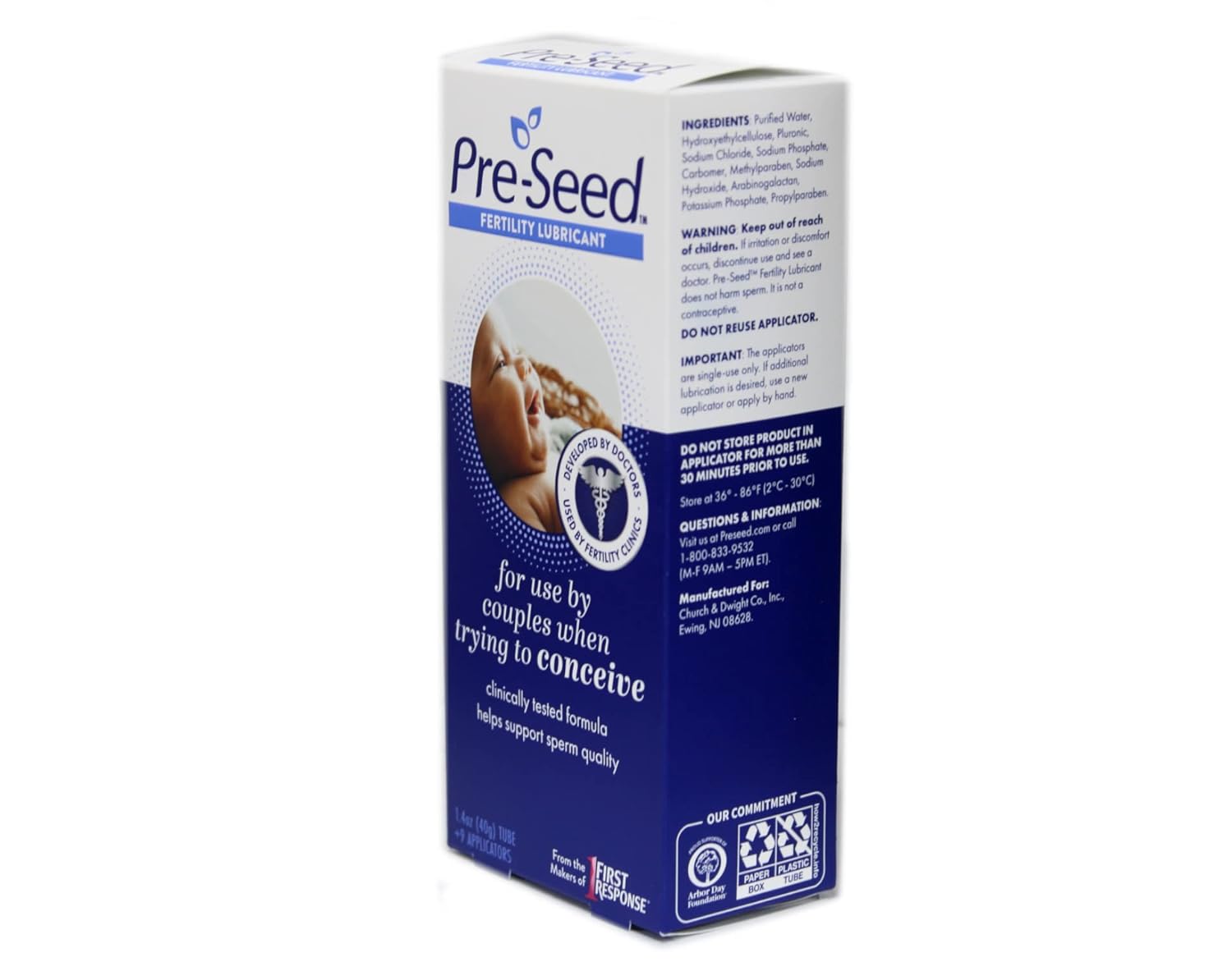 Pre-Seed Lubricante personal apto para fertilidad – Paquete de 9
