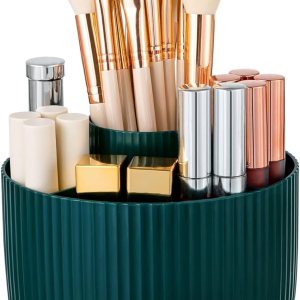 Soporte para brochas de maquillaje, organizador de brochas de maquillaje giratorio de 360, 5 ranuras de gran capacidad, brochas de cosméticos para Soporte para brochas de maquillaje, organizador de brochas de maquillaje giratorio de 360, 5 ranuras de gran capacidad, brochas de cosméticos para