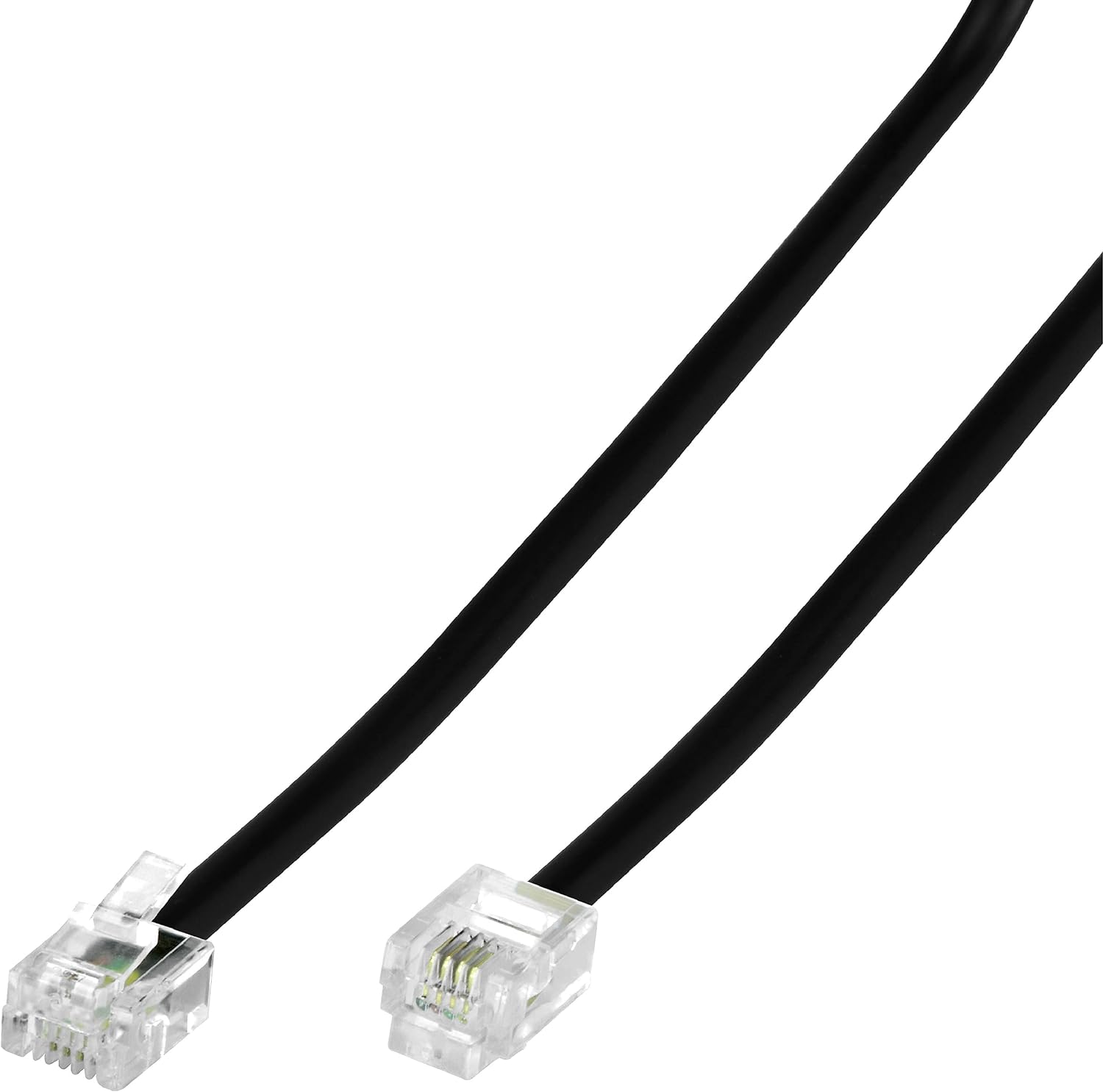 Conext Link Cable de extensión de teléfono modular RJ11 6P4C Cable de línea de cable de teléfono (100 pies, negro) (33222)