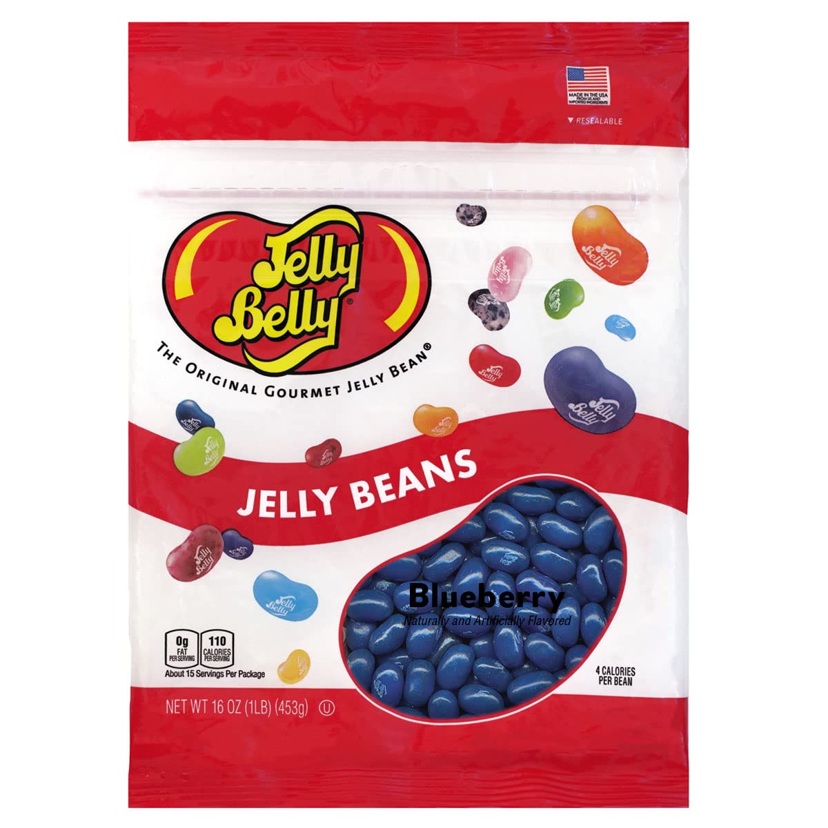 Jelly Belly – Gomitas con sabor a arándanos, bolsa resellable de 1 libra (16 onzas), auténticas y oficiales, directamente de la fuente