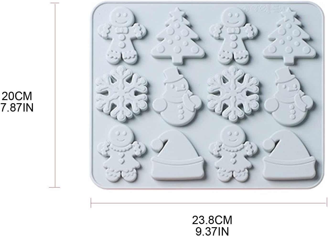 Molde de silicona para chocolate con forma de Navidad, bandejas para hornear galletas de fondant, árboles, caramelo hombre, moldes de chocolate,