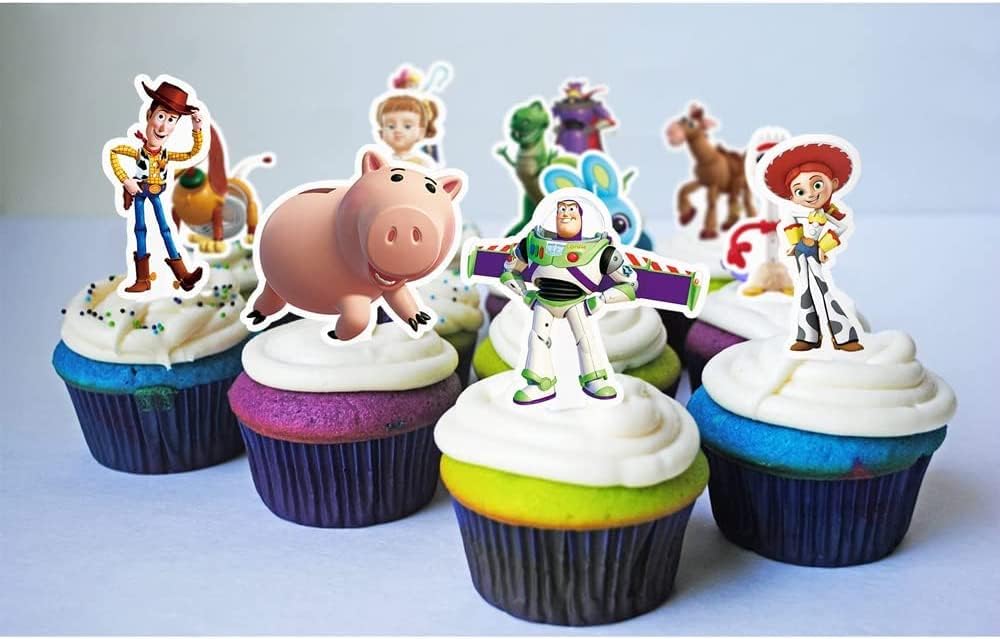 Juego de 38 decoraciones para cupcakes de cuentos, suministros de fiesta de pastel de cumpleaños