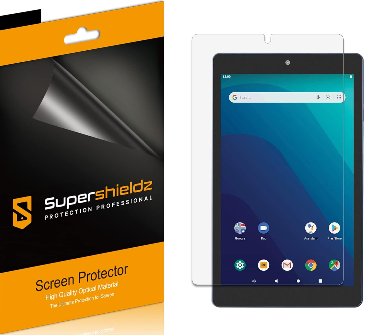 Supershieldz Protector de pantalla diseñado para tableta Onn de 8 pulgadas Gen 3 (2022), protector transparente de alta definición (PET)