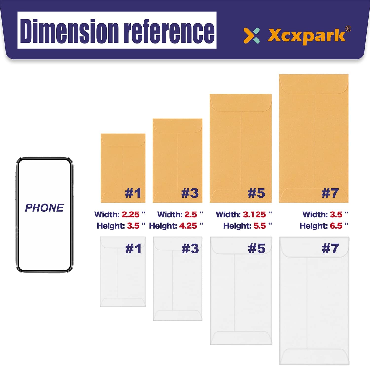 Xxcxpark 500 sobres para monedas #1, sobres de papel kraft blanco de 2-14 x 3-12 pulgadas, sobres clásicos de papel kraft para piezas pequeñas, con