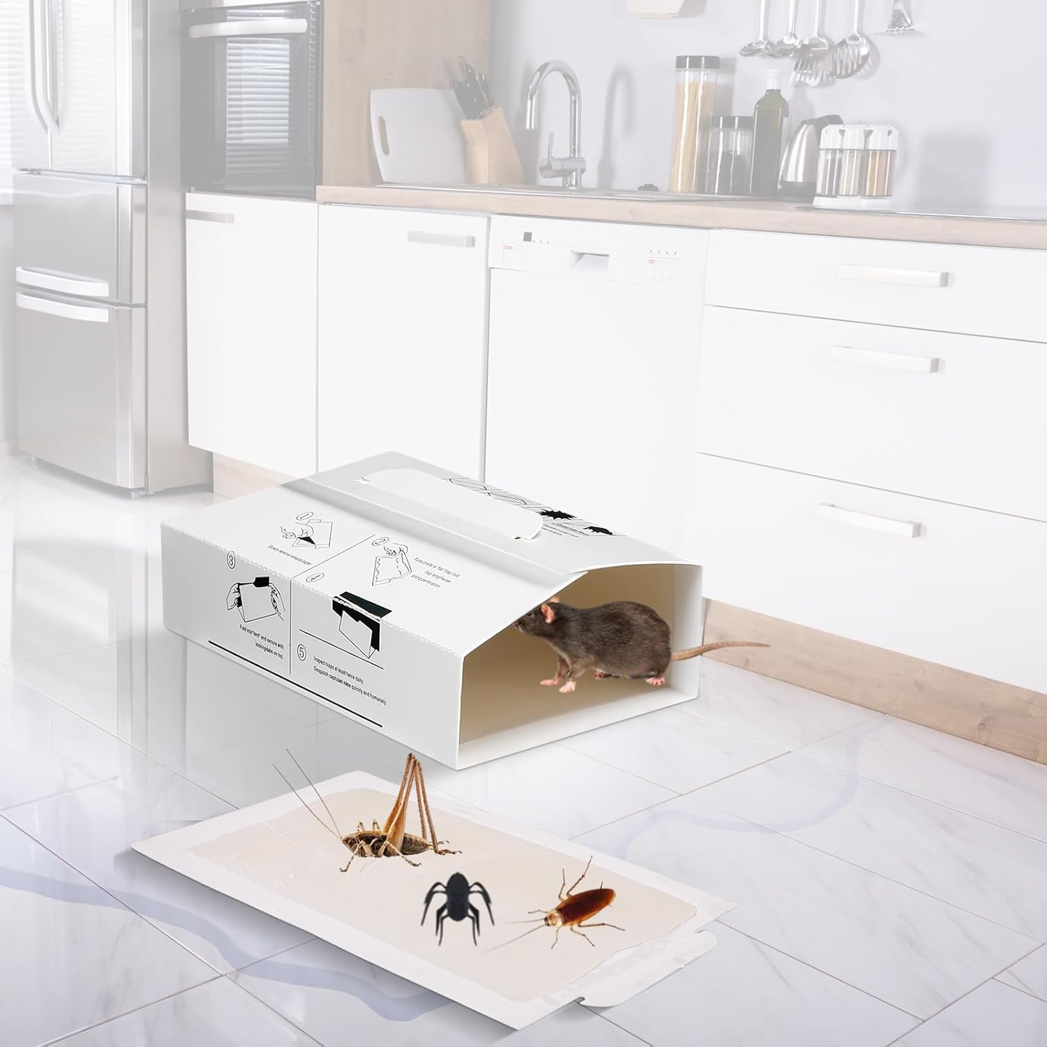 Tablas de pegamento para ratones e insectos, trampas de pegamento para plagas, trampa de ratones grandes para ratones, arañas, polillas, cucarachas,
