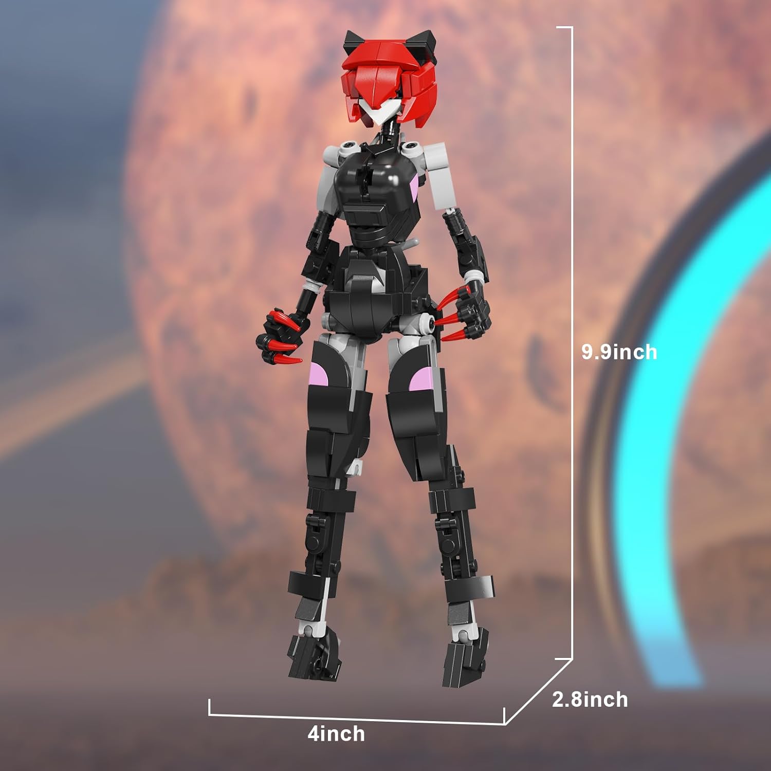 Mecha – Juego de bloques de construcción, modelo de figura de acción de robot Cat Girl, juguetes de mujer gato para niños y niñas, regalos de