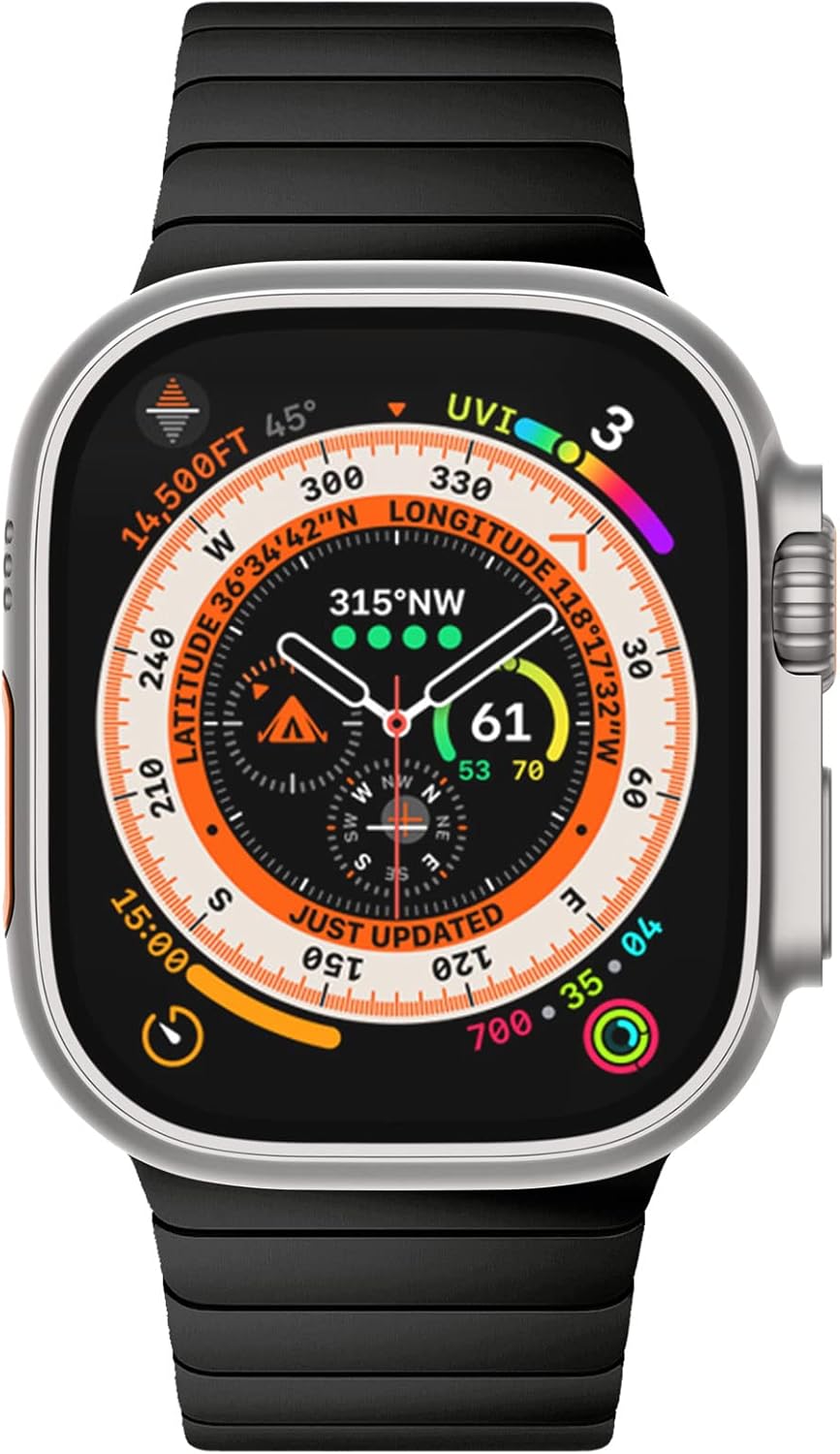 CHANCHY Correa de acero inoxidable para Apple Watch UltraUltra 2 Link de 1.929 in 1.732 in 1.772 in 1.654 in, correa de metal con cierre plegable