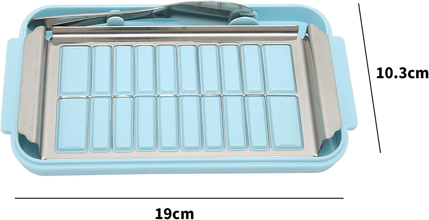 Caja cortadora de mantequilla de acero inoxidable, contenedor de almacenamiento de queso con cubierta transparente para conservador de mantequilla