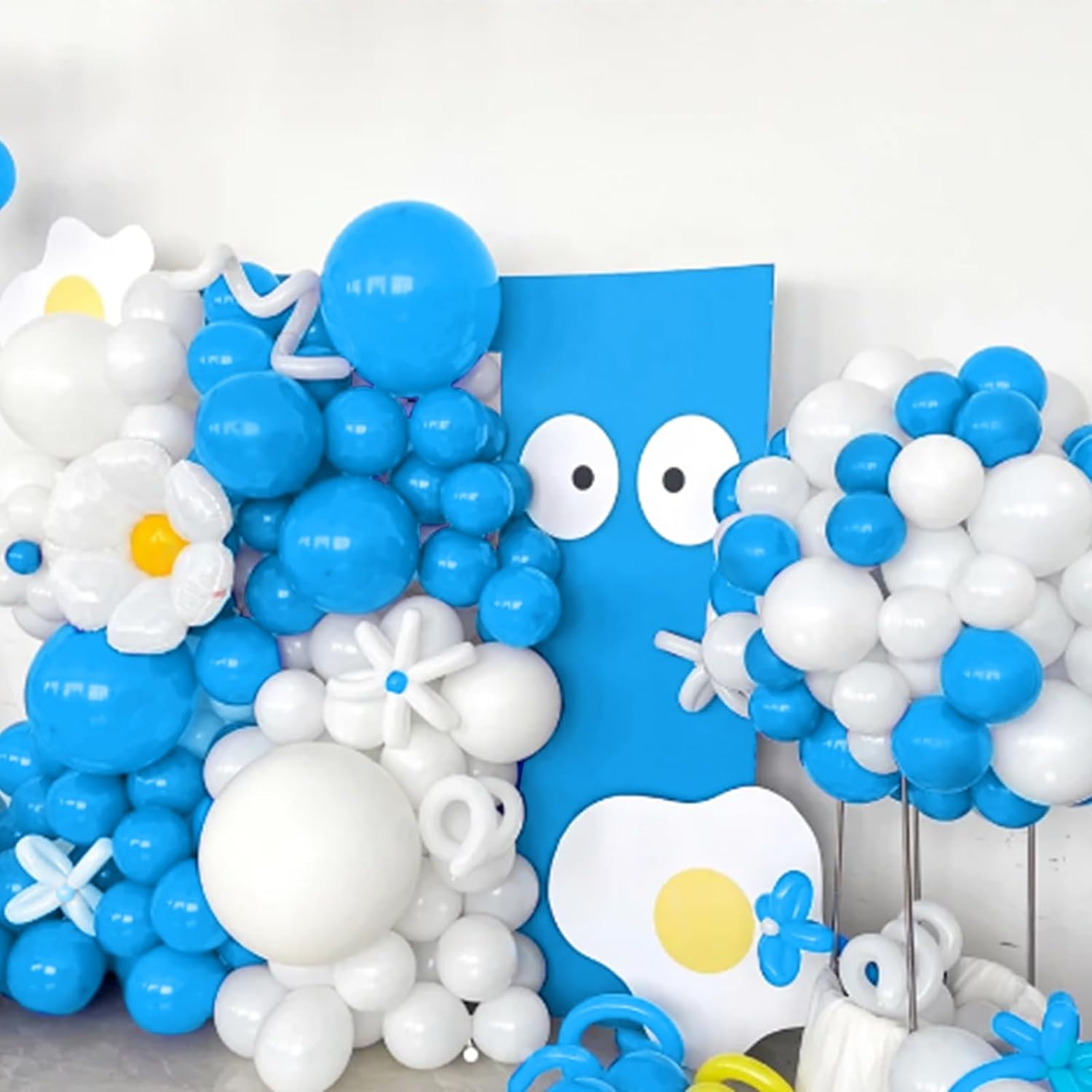 KAWKALSH 134 globos azul claro de diferentes tamaños para arco de guirnalda, globos de látex de alta calidad para fiesta de cumpleaños, graduación,