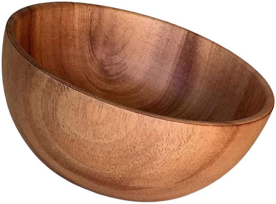 STOBOK Ensaladera de madera para servir aperitivos de madera, recipiente redondo para ensalada para alimentos, frutas, ensaladas y decoración de