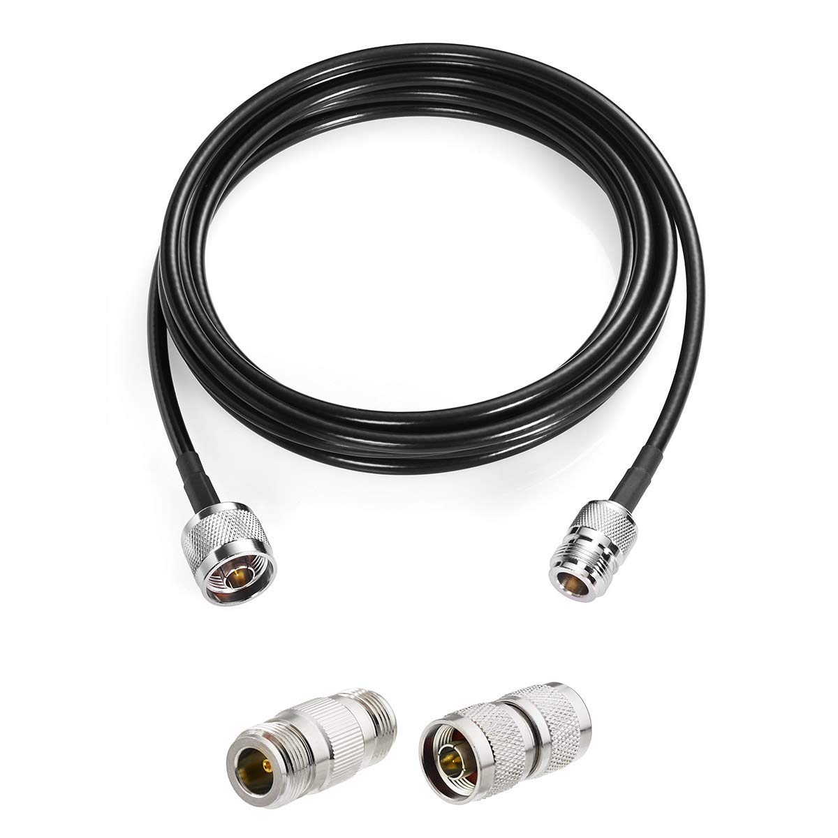 Superbat Cable N macho a N hembra de 20 pulgadas + 2 piezas tipo N coaxial machohembra kit de adaptador para antena exterior LoRa Gateway Router