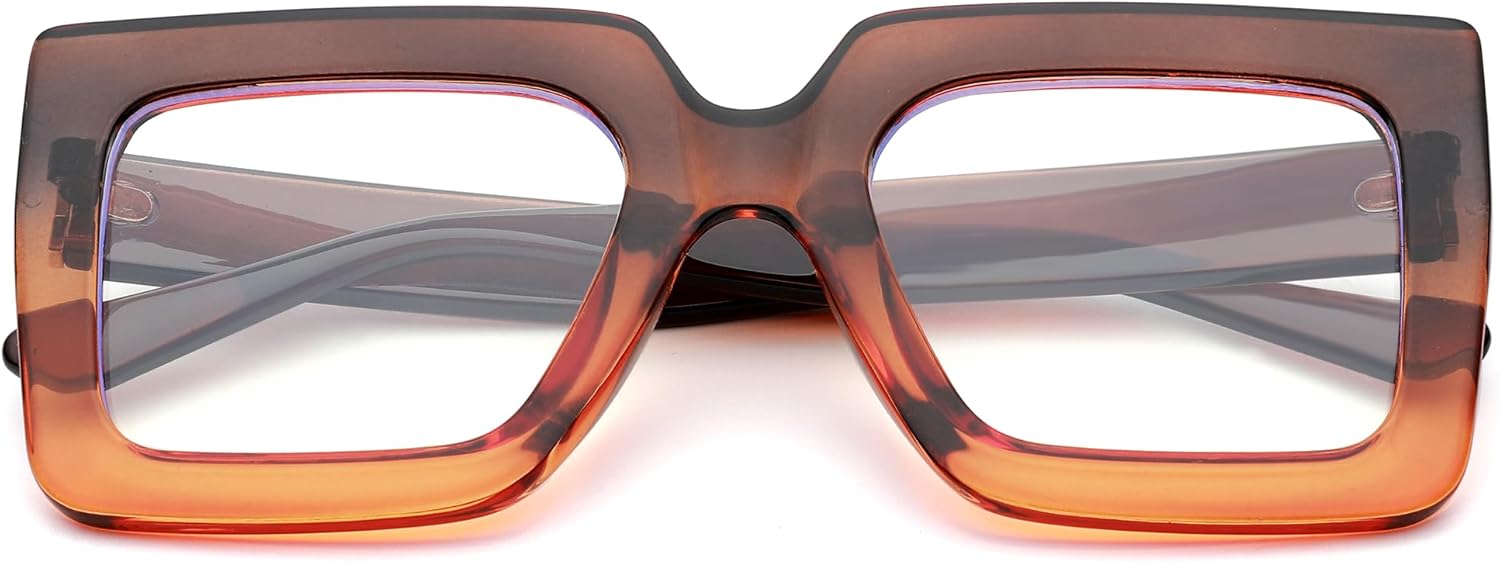 Melpomenia Gafas de luz azul de gran tamaño para mujer, gafas de marco grande de moda, gafas sin receta