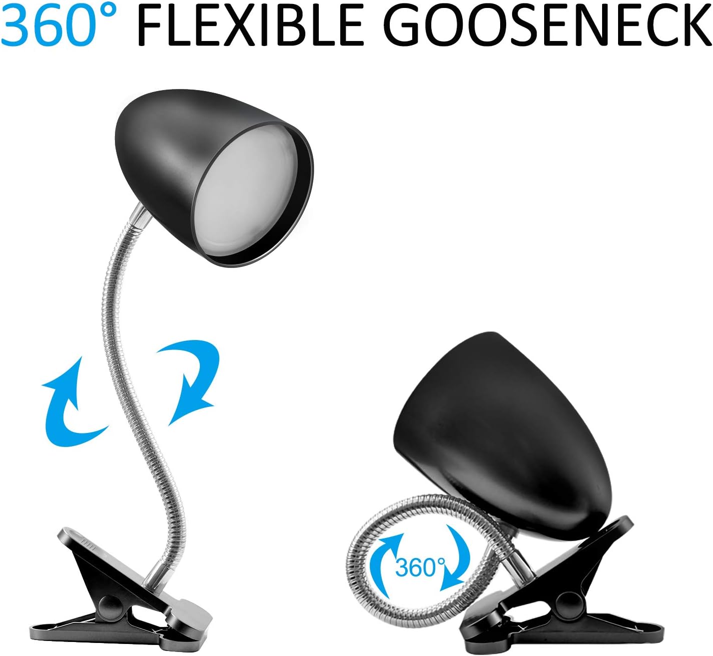 ENERGETIC SMARTER LIGHTING Luz de clip para cama, luz de lectura con clip no regulable para cama, 4000 K blanco frío, lámpara de escritorio de 3.5 W