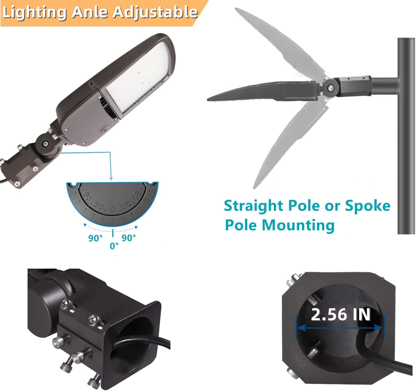 Luz de estacionamiento LED regulable de 200 W para exteriores con fotocélula del atardecer al amanecer, 30000LM (150LMW) 5000K 750W HPSHID Equiv,