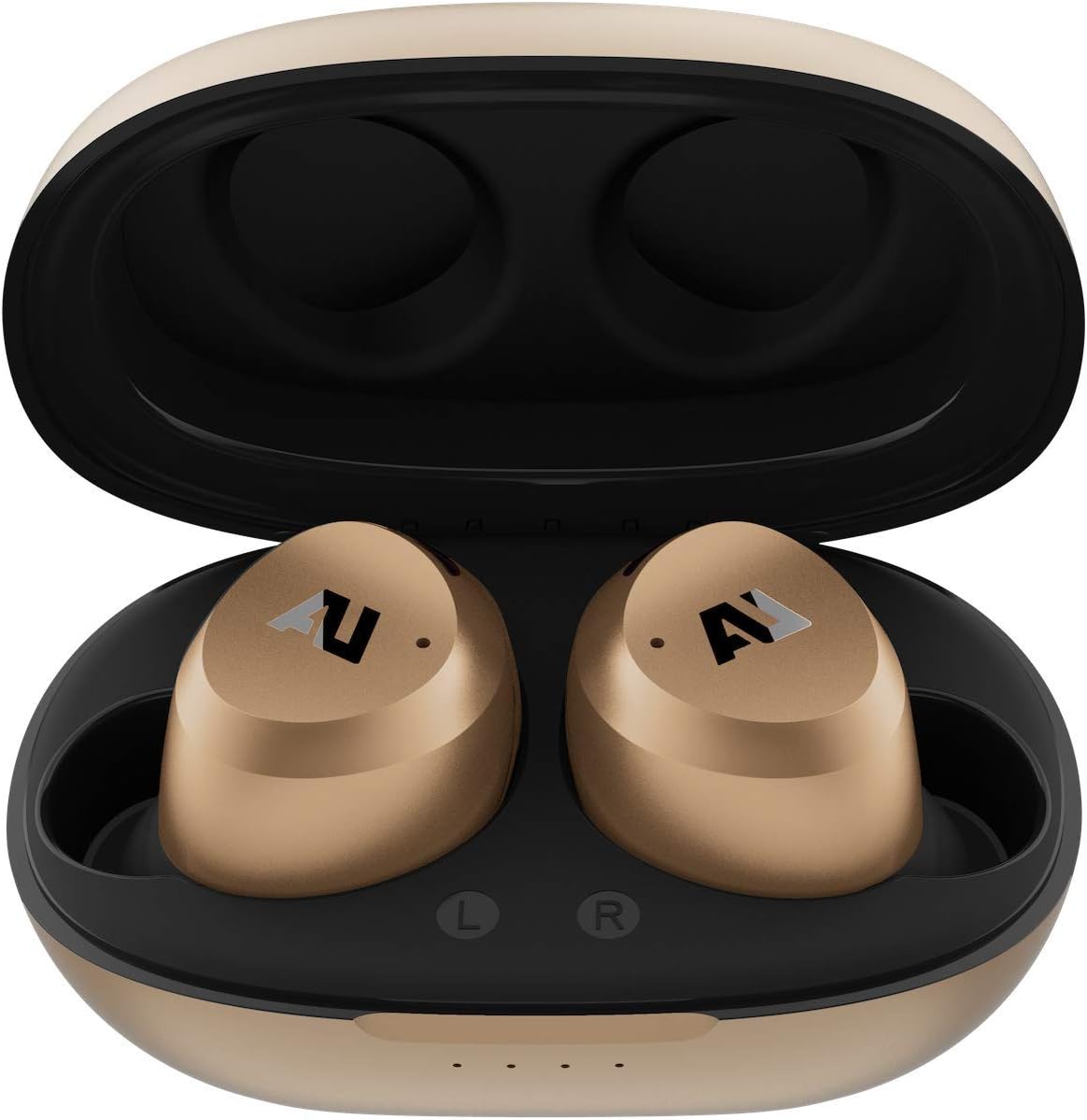 ausounds AU-Stream – Auriculares híbridos Bluetooth con cancelación activa de ruido híbridos con controles táctiles, funda de carga inalámbrica y