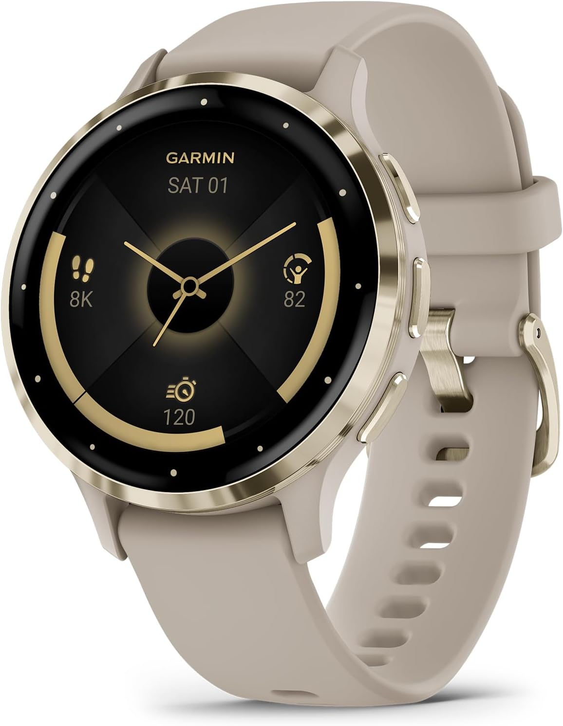 Garmin Venu 3S, reloj inteligente GPS con pantalla AMOLED, gris francés, características avanzadas de salud y fitness, hasta 10 días de duración de