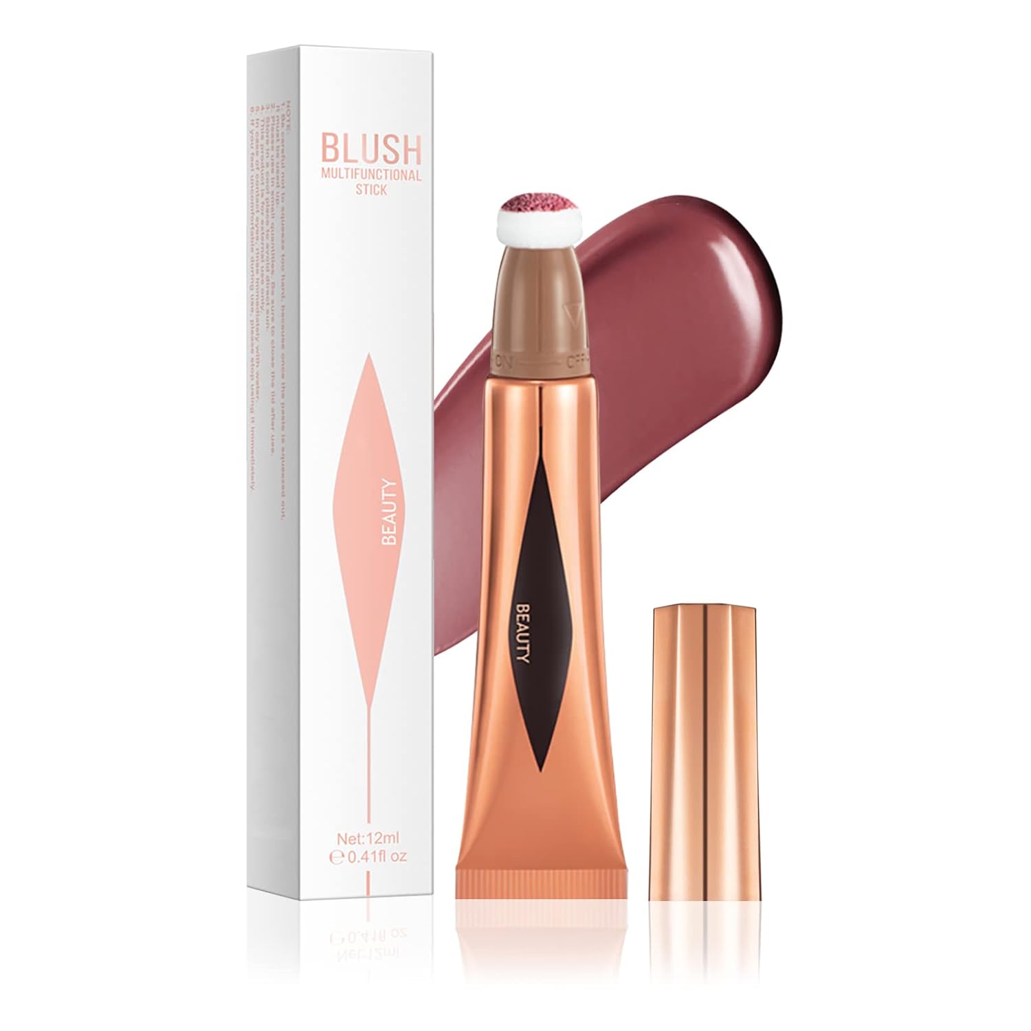 Varita de belleza Liquid Blush, rubor en crema mate con aplicador de cojín, rubor suave y sedoso en barra para mejillas y labios, maquillaje de