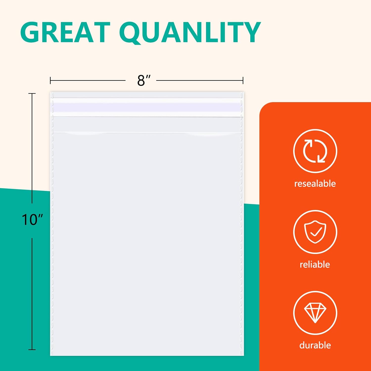 iMailer – 1000 unidades – Bolsas de celofán de plástico transparente de 8 x 10 pulgadas – Bolsas de celofán autosellables resellables para tarjetas