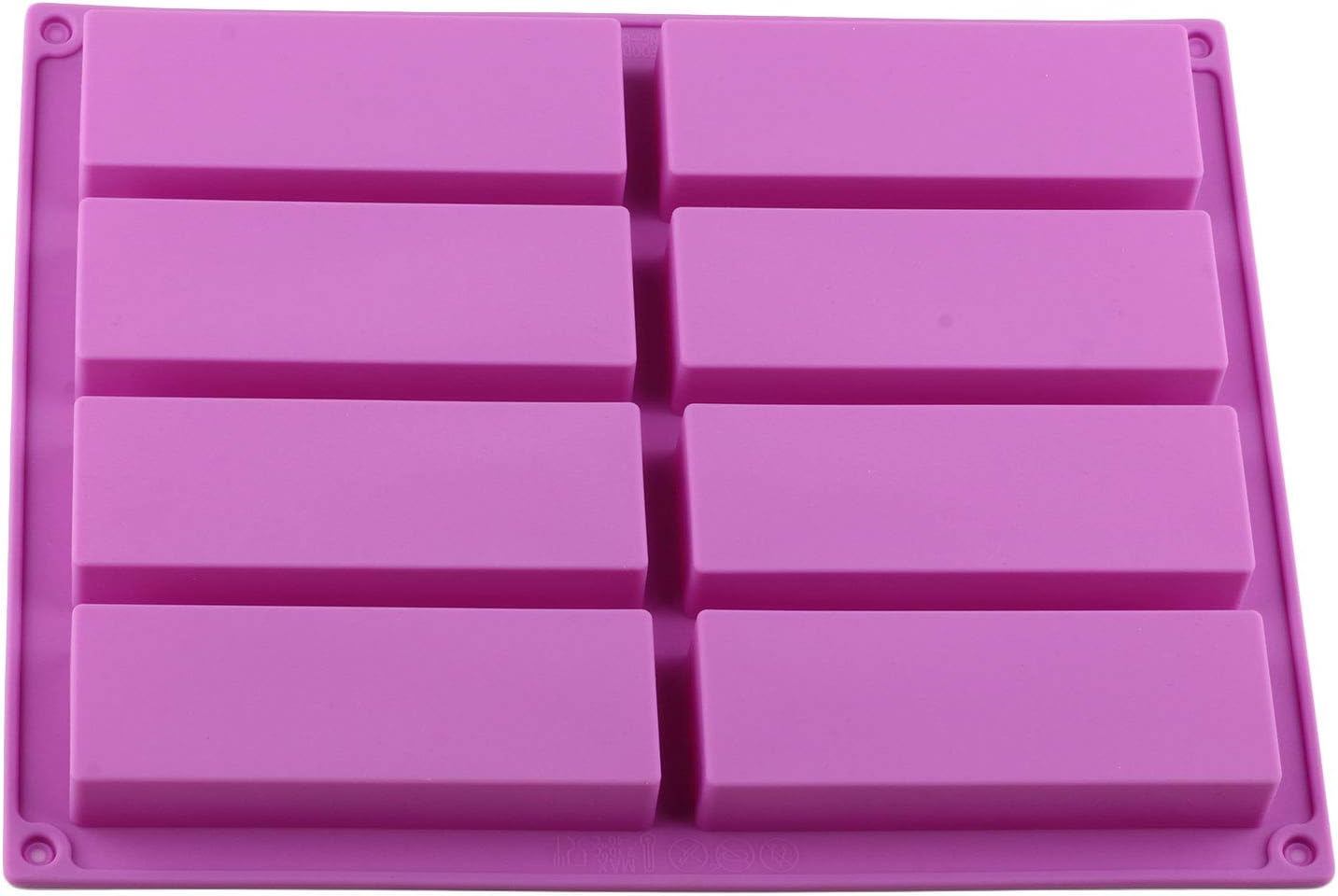 Mujiang Moldes de silicona para barra de granola rectangular de 8 cavidades, moldes de barra de cereales para nutrición, juego de 2