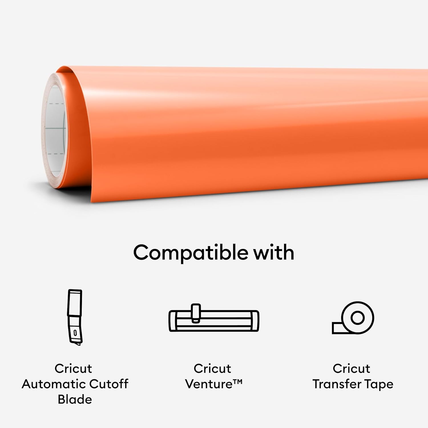 Cricut Smart Vinyl- Permanente – Naranja (25 pulgadas x 5 pies) – Compatible con Cricut Venture