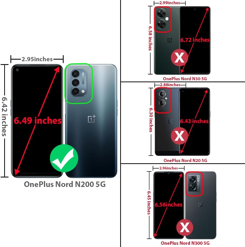TJS Funda compatible con OnePlus Nord N200 5G, con protector de pantalla de vidrio templado, doble capa híbrida a prueba de golpes, protección