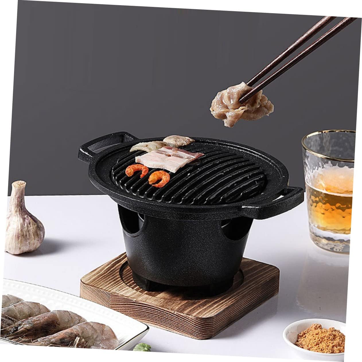 1 Unidades Parrilla Pescado Barbacoa Asador Estufa de Camping Parrilla de servir Sartén para el hogar Utensilios para hornear Metal Asado Estufa