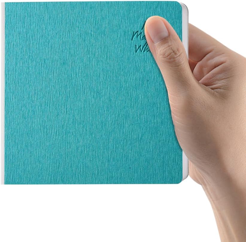 Cuaderno de bocetos cuadrado de tapa dura azul lago, 4.7 x 4.7 pulgadas, 42 hojas de libro de arte de 250 GSM, papel ultra suave, ideal para