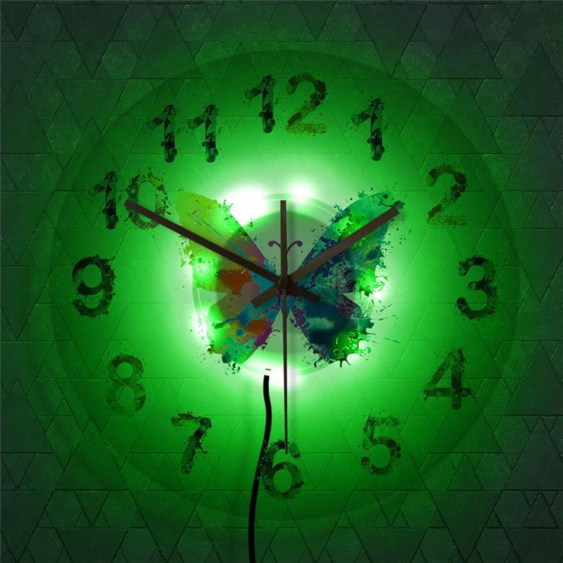 Reloj de pared de mariposa, arte de mariposa de vida silvestre, reloj de pared para decoración del hogar, regalos únicos de mariposa para hombres y