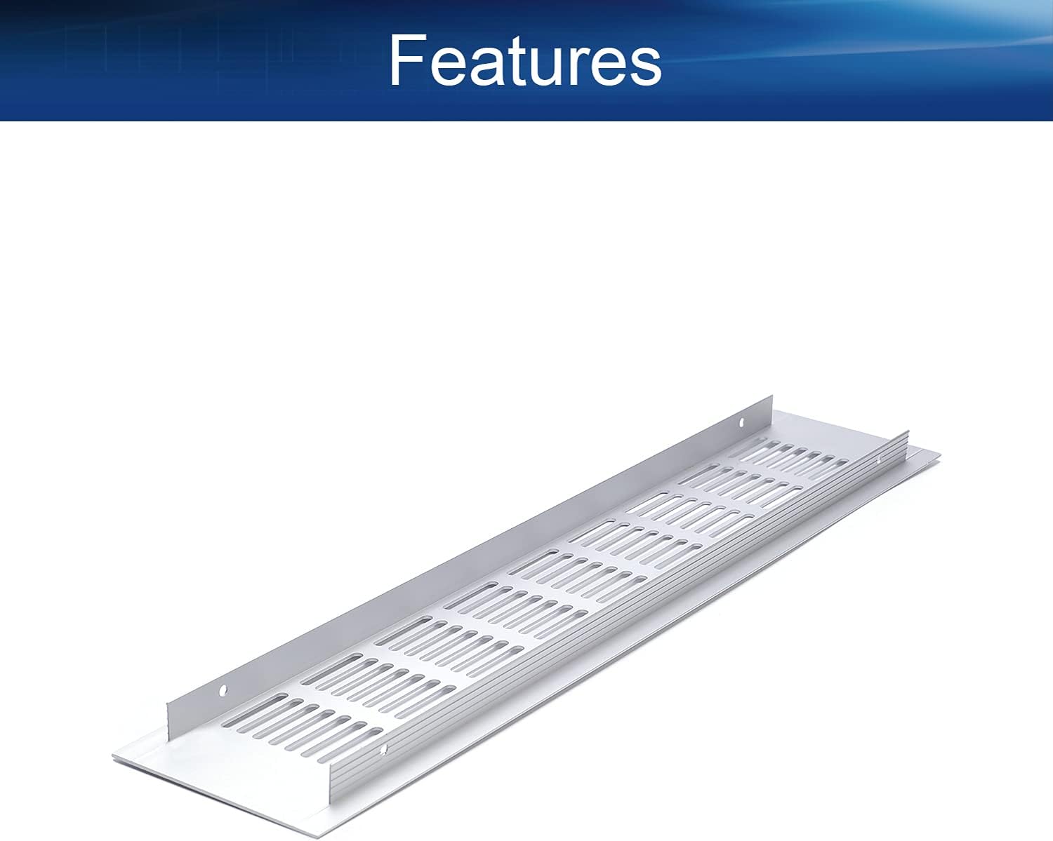 Bettomshin Rejilla de ventilación cuadrada de aleación de aluminio de 15.75 x 3.15 pulgadas (largo x ancho), rejilla de ventilación cuadrada de