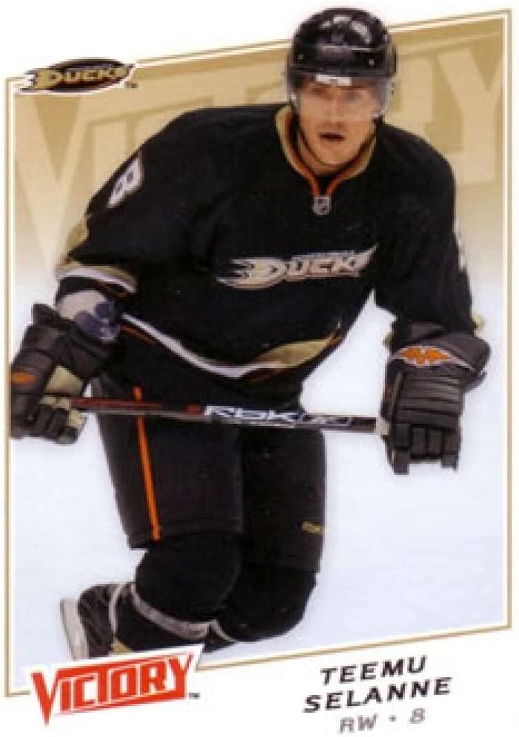 2008-09 Upper Deck Victory Hockey #191 Teemu Selanne Anaheim Ducks Official NHL Trading Card (Stock Photo Shown, Near Mint or Better Condition)