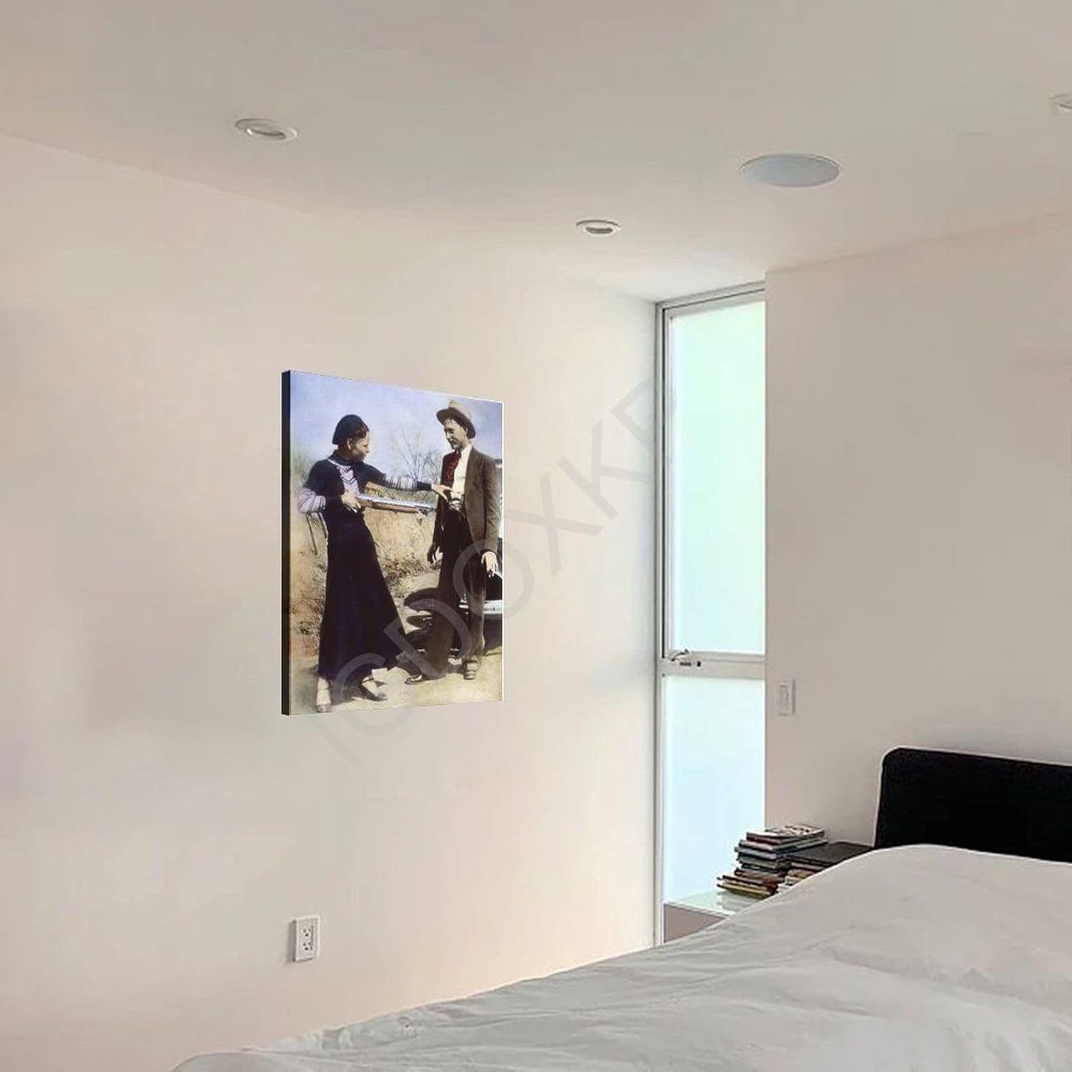 EKEGUY Bonnie And Clyde Highwaymen – Póster de lona en blanco y negro, 1 póster de lienzo para decoración de dormitorio, oficina, habitación,