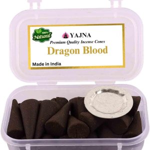 Yajna Sangre de dragón 100% natural – Conos de incienso hechos a mano, sumergidos a mano, orgánicos, sin productos químicos para purificación, Yajna Sangre de dragón 100% natural – Conos de incienso hechos a mano, sumergidos a mano, orgánicos, sin productos químicos para purificación,